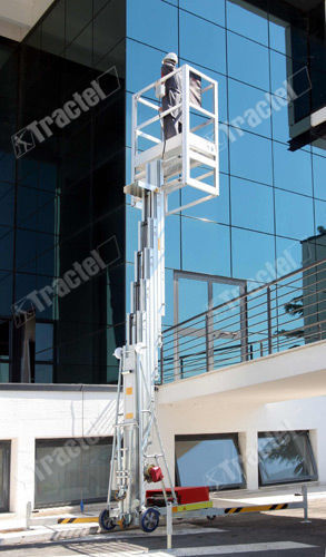 Piattaforma a sfilo verticale mobile - Alulift™ - TRACTEL - elettroidraulica / per uso esterno