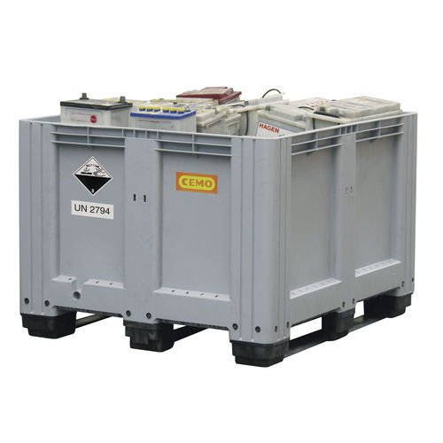 Cassa-pallet in polietilene - 8 series - CEMO - di stoccaggio / da trasporto / per batterie usate