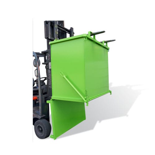 Benna ribaltabile con fondo apribile - FAP-E series - GOUBARD - per carrello elevatore / con ruote
