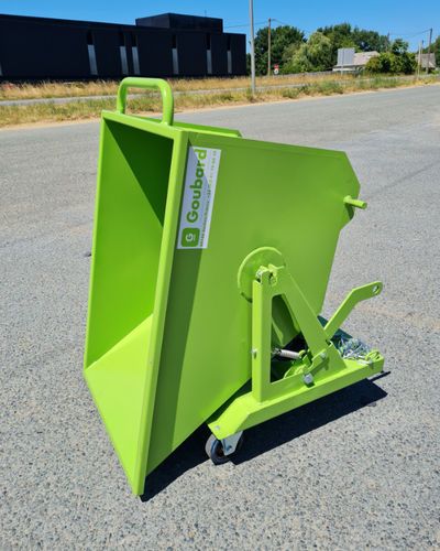 Benna auto-basculante in metallo - GIL-E - GOUBARD - per rifiuti / per carrello elevatore / con ruote