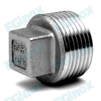 Tappo a testa quadrata - BC15G - FG INOX - rotondo / filettato / maschio