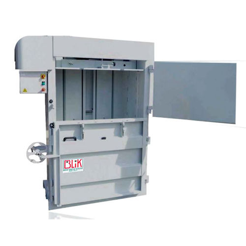 Pressa imballatrice per cartone - SAM 150 - BLIK - verticale / a carico frontale / semiautomatica