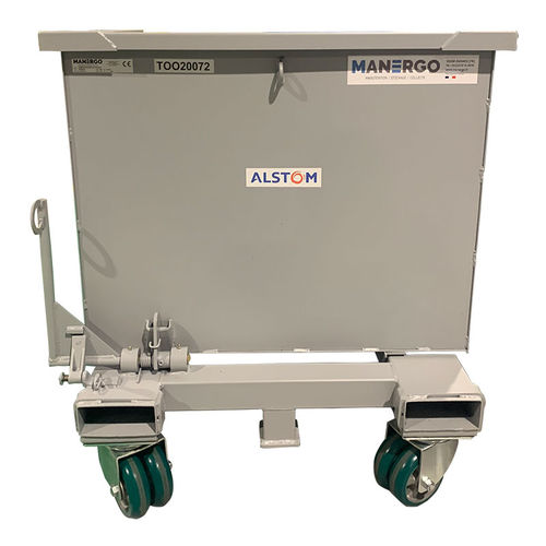 Benna ribaltabile per rifiuti - BBA500R-4221 - MANERGO - per carrello elevatore / con ruote / automatica