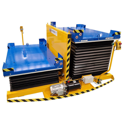 Tavola elevatrice con tavola girevole - PT2TEES130-160-100-371-3383-4 - MANERGO - a soffietto / idraulica / elettrica