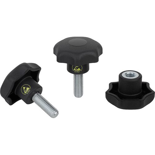Manopola a stella - 06220 - norelem - Éléments standard mécaniques - in acciaio / in termoplastica