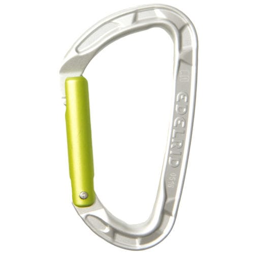Moschettone con blocco - 8 - 23 kN | PURE STRAIGHT  - Edelrid - in argento / asimmetrico
