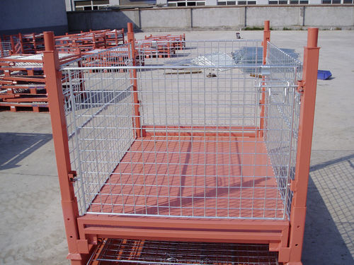 Cassa-pallet in acciaio - UN-MC0804 - Nanjing fuyuan technology co.,ltd - in filo metallico / per movimentazione / pieghevole
