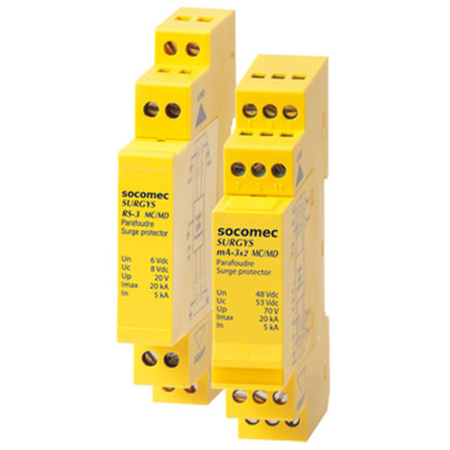 Limitatore di sovratensione di tipo 3 - SURGYS RS-3, mA-3, TEL-3 - SOCOMEC - per reti di dati / su guida DIN