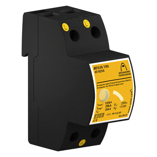 Limitatore di sovratensione di tipo 1+2 - ATSUB 100-N - Aplicaciones Tecnológicas, S.A. - per alimentazione elettrica / unipolare / su guida DIN