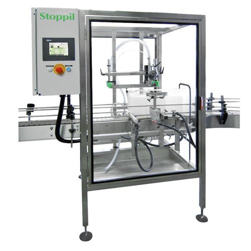 Riempitrice automatica - STOPPIL - per bottiglie / multicontenitore / per prodotti densi