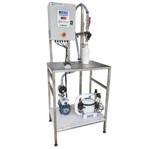 Riempitrice semiautomatica - STOPPIL - per bottiglie / per barattoli e vasetti / per prodotti fitosanitari