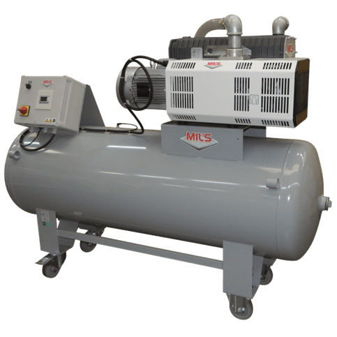 Gruppo da vuoto lubrificato - INDUSVAC 1 series - MIL'S - con pompa a palette ed applicazioni / industriale / compatto