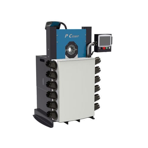 Pressa crimpatrice per dado - P CRIMP 140 - TECHMAFLEX - per tubi flessibili / per tubi flessibili idraulici / semiautomatica
