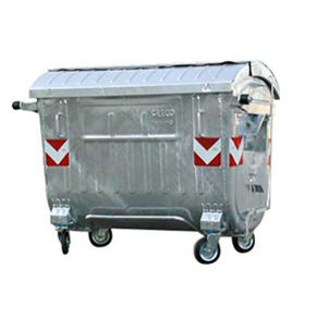 Cassonetto in acciaio galvanizzato - GRA-400 series - GRECO-ECOLOGY - per rifiuti urbani / con coperchio / 4 ruote