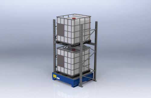 Scaffalatura per magazzino di stoccaggio - 1 000 l | SCxCZ00 series - Morandin Contenitori Industriali - modulare / per cubitainer / in acciaio