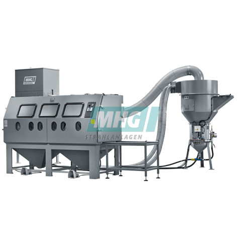 Cabina di sabbiatura a pressione - SMG 160 DUO S/D - MHG Strahlanlagen GmbH - manuale / doppia