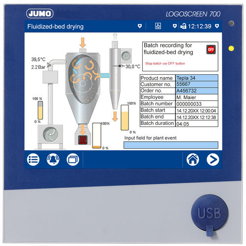 Registratore senza carta - LOGOSCREEN 700 - JUMO GmbH & Co. KG - di temperatura / ad uso industriale / con touch screen