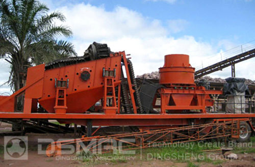 Frantoio a percussione ad asse verticale - DMP series  - Zhengzhou Dingsheng Engineering Technology Co., Ltd. - mobile / compatto / fine