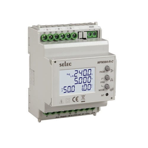 Multimetro digitale - MFM384-R-C series - SELEC Controls Pvt. Ltd. - su guida DIN / cat I / di frequenza