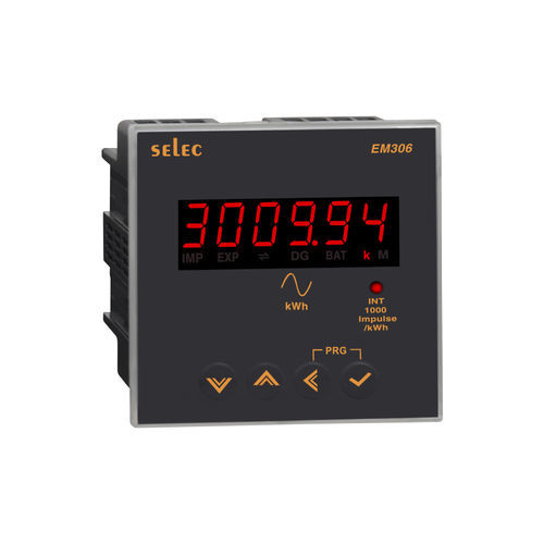 Contatore di energia elettrica monofase - EM306 series - SELEC Controls Pvt. Ltd. - da montare su pannello / con uscita digitale / RS-485