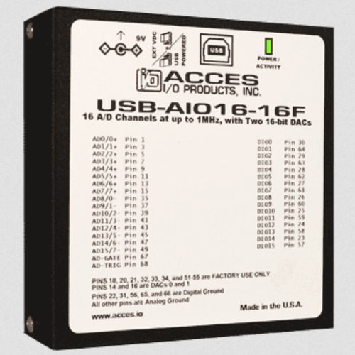 Modulo I/O analogico - USB-AIO16-16F - ACCES I/O Products, Inc. - USB / a 8 ingressi analogici / 16 canali