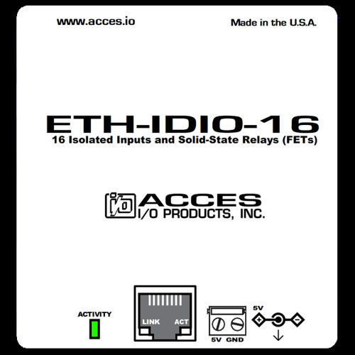 Modulo I/O digitale - ETH-IDIO-16 - ACCES I/O Products, Inc. - Ethernet / RJ45 / con uscita a relè