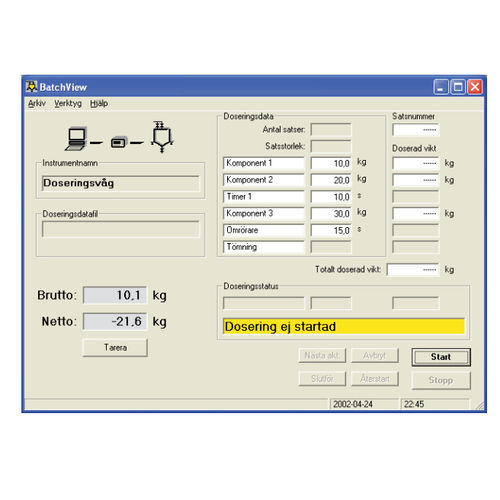 Software di supervisione - BatchView - Nobel Weighing Systems - di visualizzazione / di regolazione / di basi di dati