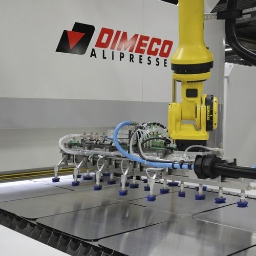 Linea di taglio laser a fibra - DIMECO - per metallo / automatica / alimentata a bobina