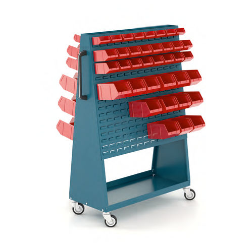 Carrello di servizio - V-CONT series - HECO - in metallo / porta-contenitori / con rotelle
