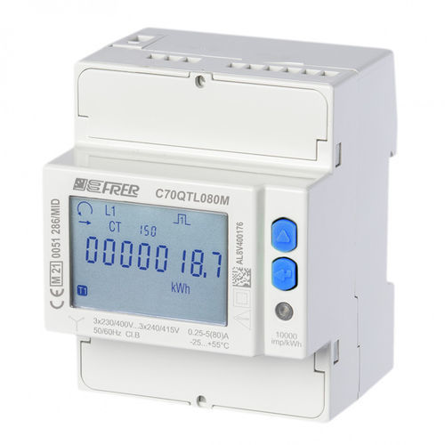 Contatore di energia elettrica trifase - C70QTL080M4CAD - FRER - da montare su pannello / su guida DIN / uscita ad impulsi