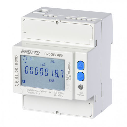 Contatore di energia elettrica trifase - C70QPL series - FRER - su guida DIN / certificato MID / comunicante