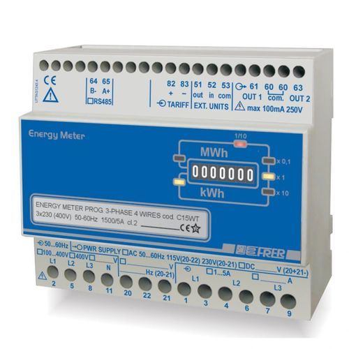 Contatore di energia elettrica trifase - C15WPM - FRER - su guida DIN / programmabile / con trasformatore di corrente
