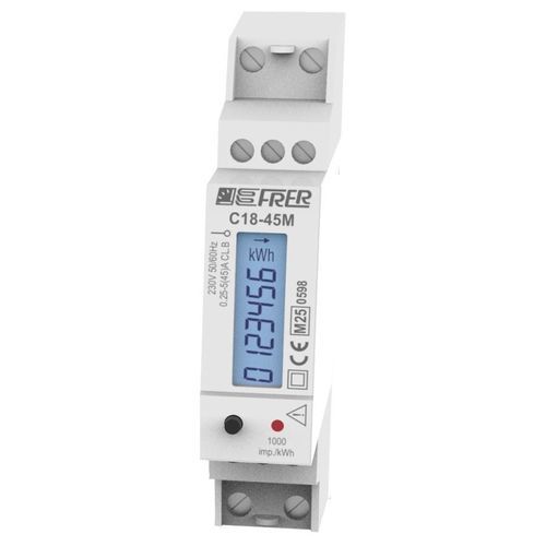 Contatore di energia elettrica monofase - C18QSL045MD3AI - FRER - su guida DIN / RS-485 / uscita ad impulsi