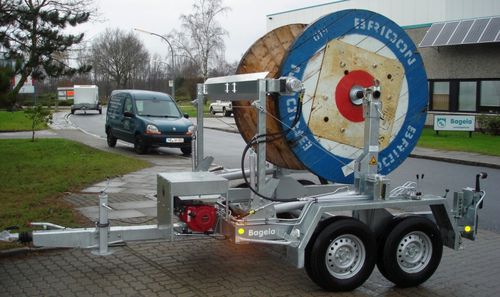 Rimorchio porta tamburi - BKT series - Bagela Baumaschinen GmbH & Co. KG - per avvolgicavo / a 2 assi / trainato