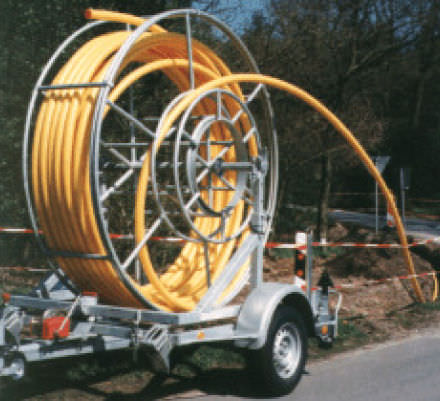Rimorchio porta tamburi - ø 1 800 - 2 500 mm | BKT 10-12-15 K - Bagela Baumaschinen GmbH & Co. KG - per avvolgicavo / a un asse / trainato