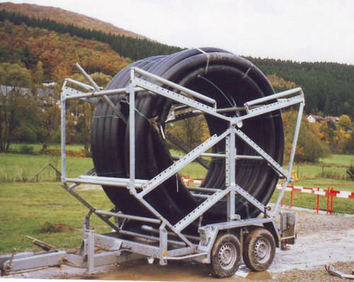 Rimorchio porta tamburi - BRVT 17 - Bagela Baumaschinen GmbH & Co. KG - per trasporto e posa di tubi / tandem / trainato