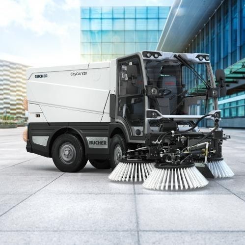 Spazzatrice compatta - CityCat V20 - Bucher Municipal AG - montata su veicolo / elettrica / per strade