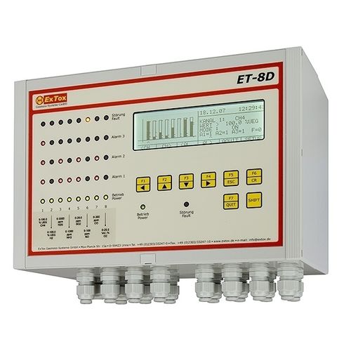 Centrale di rilevazione gas multicanale - ET-8D/A - ExTox Gasmess-Systeme - display LCD / per fissaggio su guida DIN / a parete