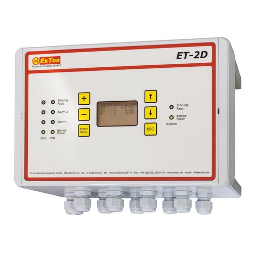 Centrale di rilevazione gas display LCD - ET-2D series - ExTox Gasmess-Systeme - per fissaggio su guida DIN / a parete / di gas tossico
