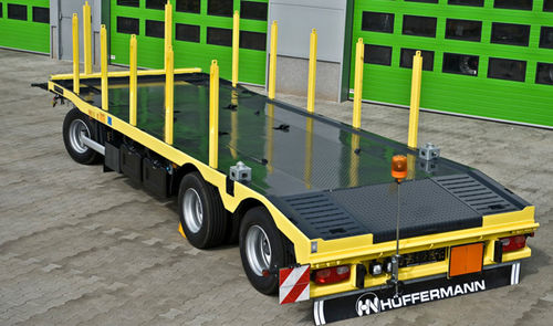 Rimorchio a pianale - Hüffermann Transportsysteme GmbH  - da cantiere / a 3 assi / trainato