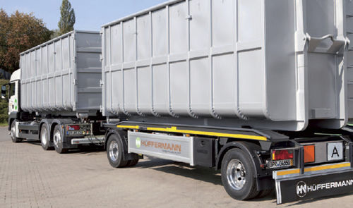 Rimorchio con cassone ribaltabile - Roll-Carrier - Hüffermann Transportsysteme GmbH  - per attrezzatura industriale / a 2 assi / trainato