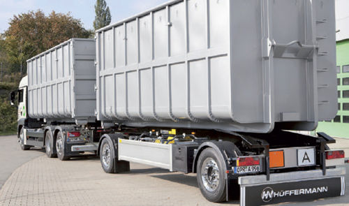 Rimorchio con cassone ribaltabile - Slide-Carrier - Hüffermann Transportsysteme GmbH  - per attrezzatura industriale / a 2 assi / trainato