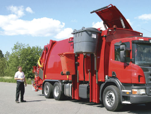 Semirimorchio per contenitore - Hüffermann Transportsysteme GmbH  - per rifiuti / semovente / basculante