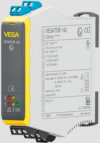Condizionatore di segnale 4-20 mA - VEGATOR 142 - VEGA Grieshaber KG - multivia / su guida DIN / per rilevamento di livello