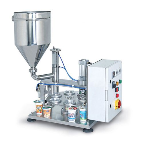 Riempitrice sigillatrice per bicchieri - TEK01 - Jacopack - semiautomatica / rotativa / per formaggio