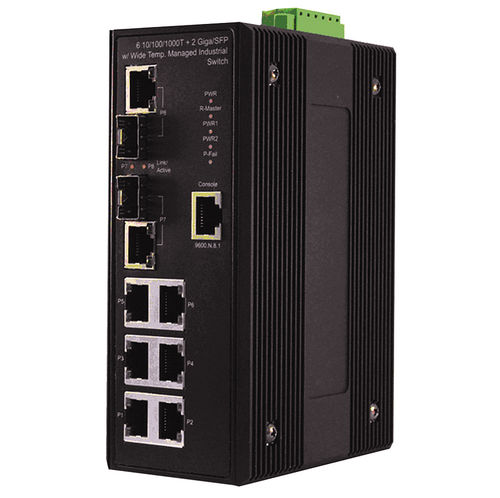 Switch Ethernet gestibile - SISGM1040-262E-LRT - Nom du compte Lantronix - 8 porte / Ethernet gigabit / per montaggio su guida DIN