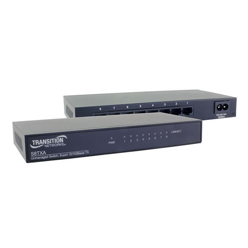 Switch Ethernet non gestibile - S8TXA - Nom du compte Lantronix - 8 porte / compatto