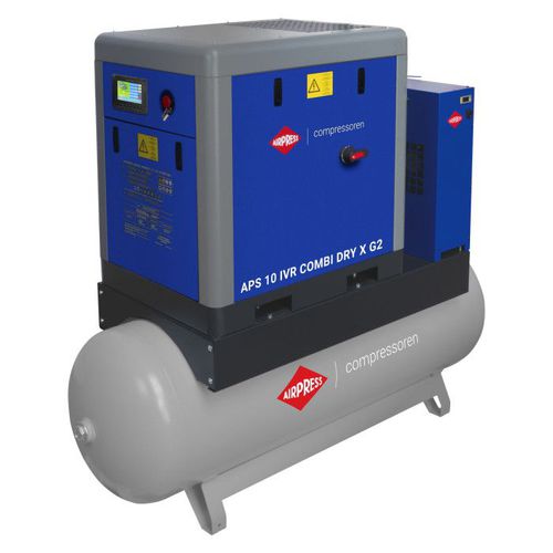 Compressore a vite - APS X 10 IVR Combi - AIRPRESS - d'aria / elettrico / fisso