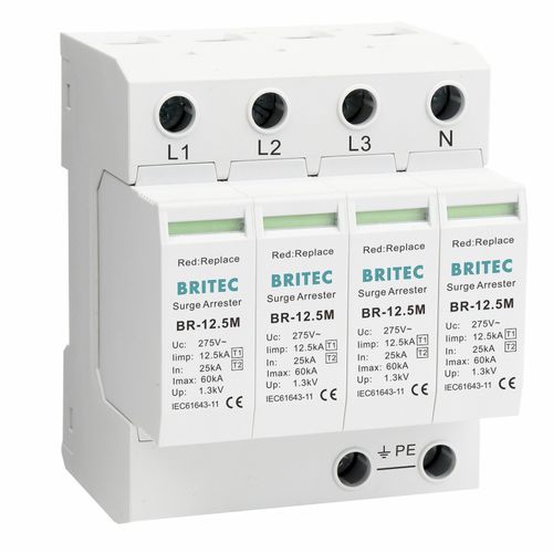 Limitatore di sovratensione di tipo 1 - BR-12.5M 4P series - Britec Electric Co., Ltd - di tipo 2 / classe I / classe II