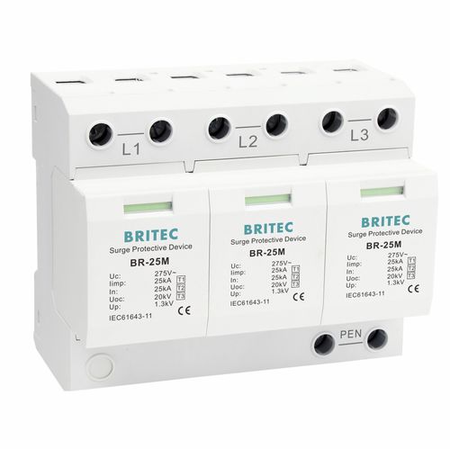 Limitatore di sovratensione di tipo 1 - BR-25M 3P series - Britec Electric Co., Ltd - di tipo 2 / di tipo 3 / classe I